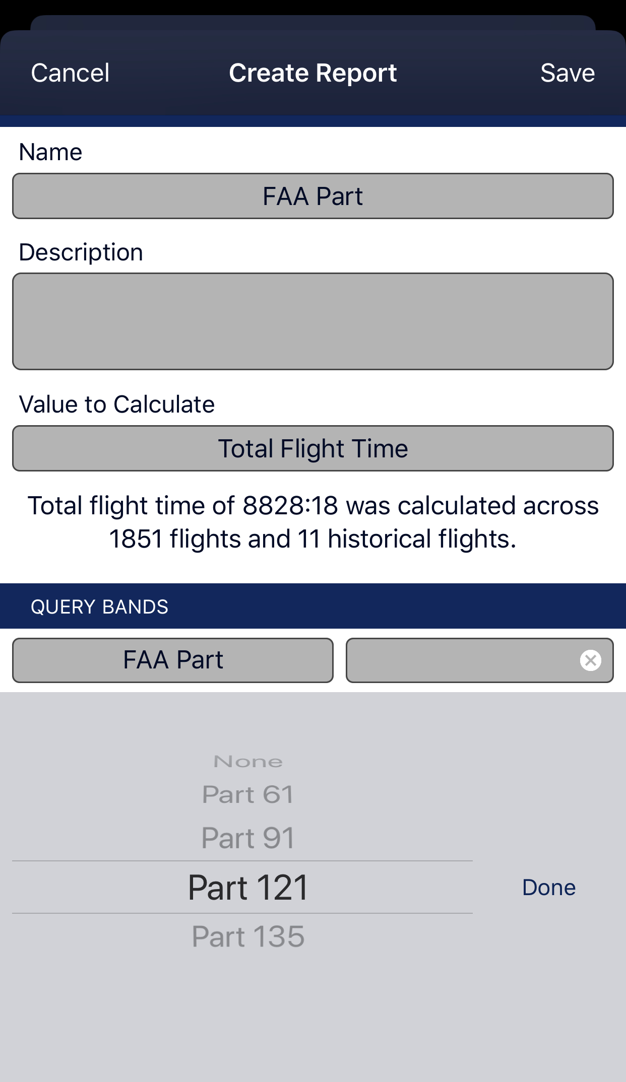 FAA pilot logbook flight time report