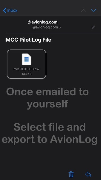 AvionLog Import Options mccPILOTLOG file Slide 1