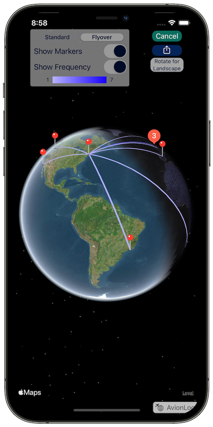 Social sharing of your flight reports -iPhone